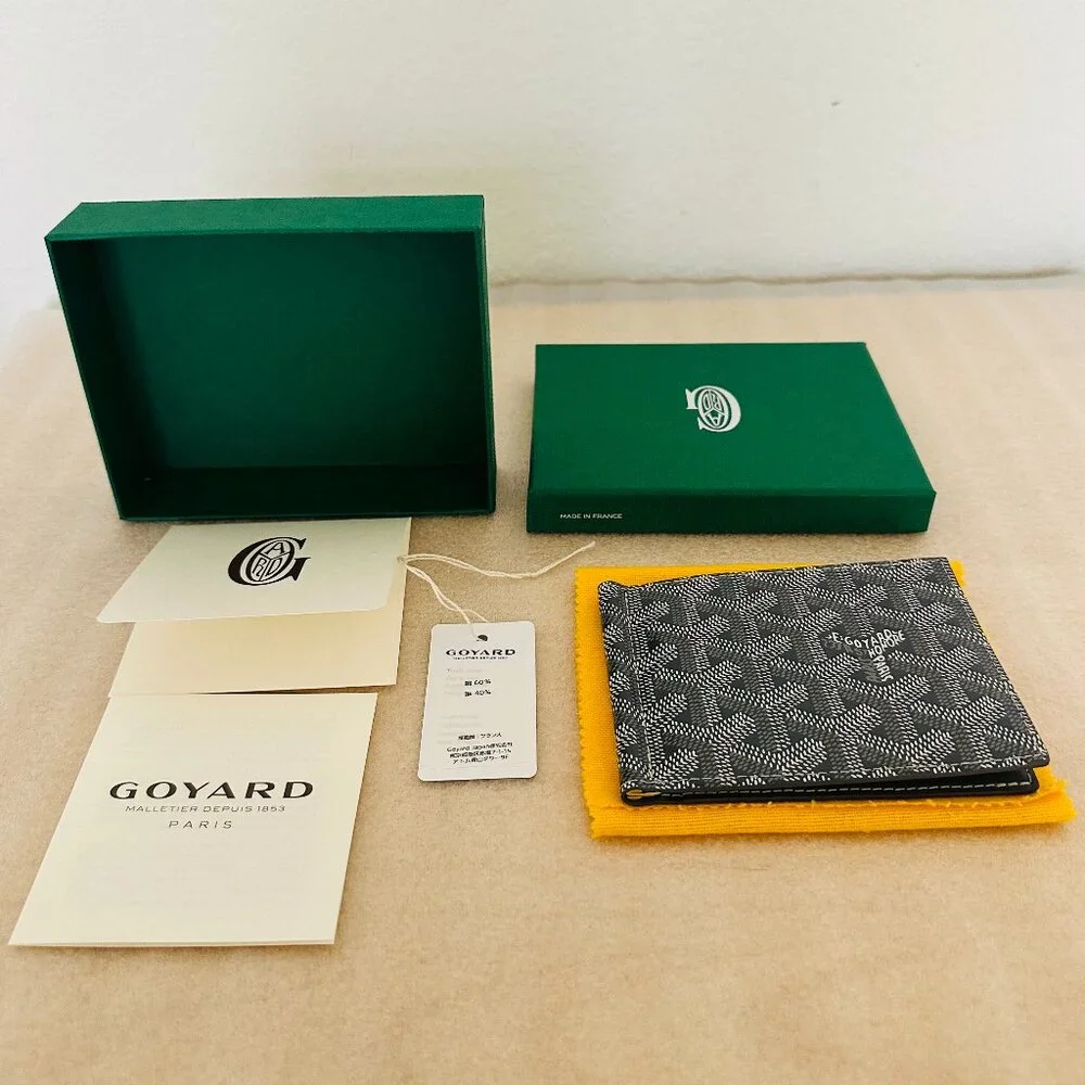 👝 New 👝 100% Authentic Goyard Saint Thomas Bill Fold Money Clip Wallet , Grey